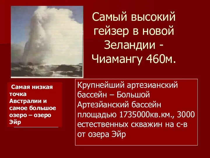 Самый высокий гейзер в новой Зеландии - Чиамангу 460м. ар Самая