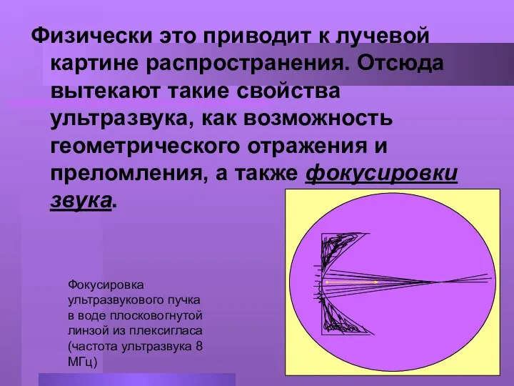 Физически это приводит к лучевой картине распространения. Отсюда вытекают такие свойства