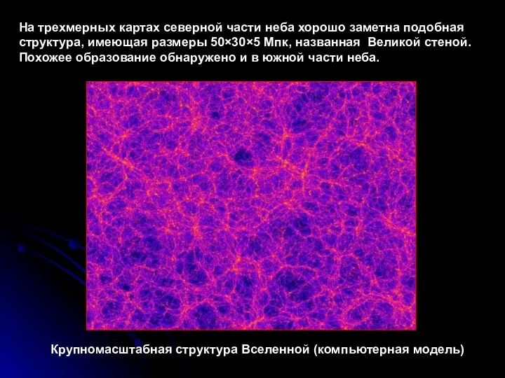 На трехмерных картах северной части неба хорошо заметна подобная структура, имеющая