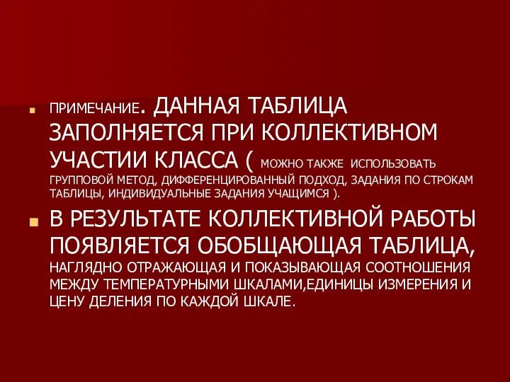 ПРИМЕЧАНИЕ. ДАННАЯ ТАБЛИЦА ЗАПОЛНЯЕТСЯ ПРИ КОЛЛЕКТИВНОМ УЧАСТИИ КЛАССА ( МОЖНО ТАКЖЕ