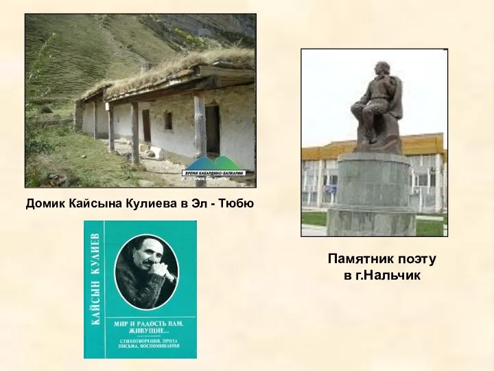 Домик Кайсына Кулиева в Эл - Тюбю Памятник поэту в г.Нальчик