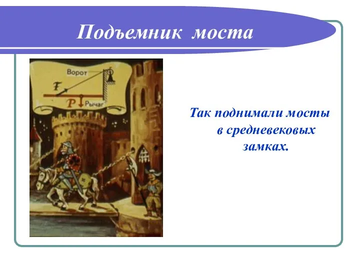 Подъемник моста Так поднимали мосты в средневековых замках.