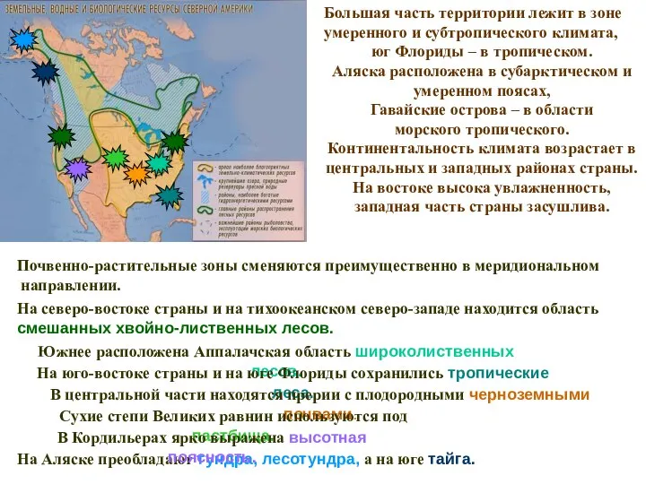 Большая часть территории лежит в зоне умеренного и субтропического климата, юг