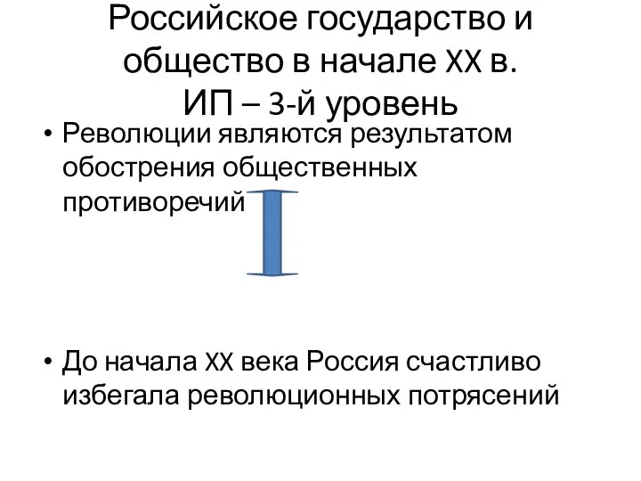 Российское государство и общество в начале XX в. ИП – 3-й