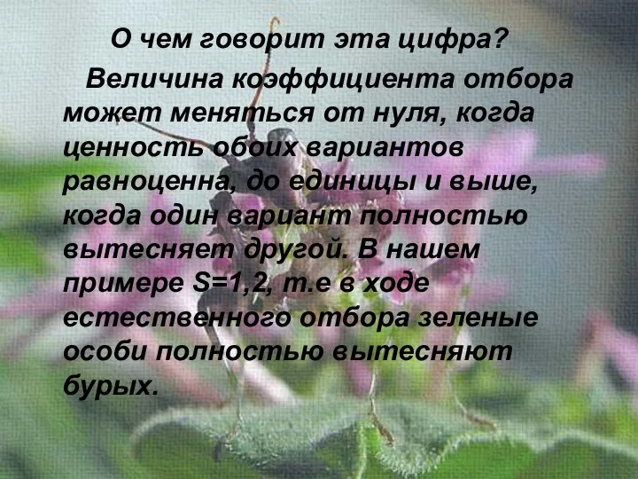 О чем говорит эта цифра? Величина коэффициента отбора может меняться от