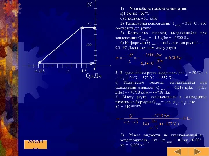 Q,кДж t,C 20 200 357 -1,5 -3 -6,218 0 0 1)