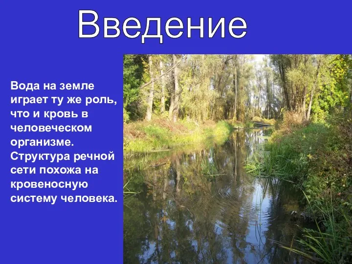 Вода на земле играет ту же роль, что и кровь в