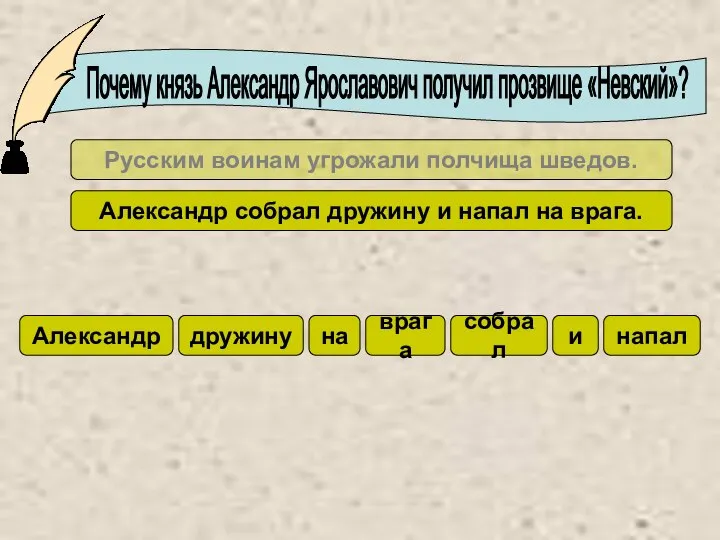 Александр дружину на врага собрал Почему князь Александр Ярославович получил прозвище