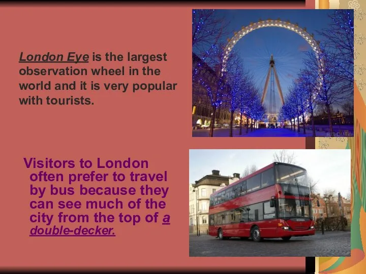 London Eye is the largest observation wheel in the world and