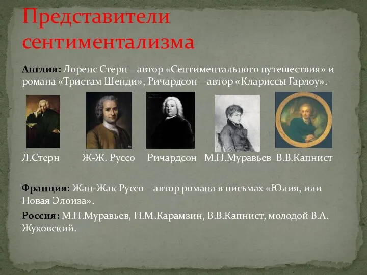 Англия: Лоренс Стерн – автор «Сентиментального путешествия» и романа «Тристам Шенди»,