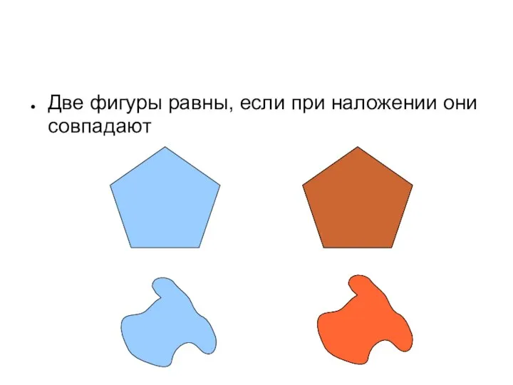 Две фигуры равны, если при наложении они совпадают