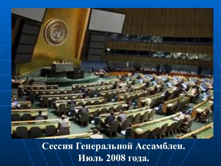 Сессия Генеральной Ассамблеи. Июль 2008 года.
