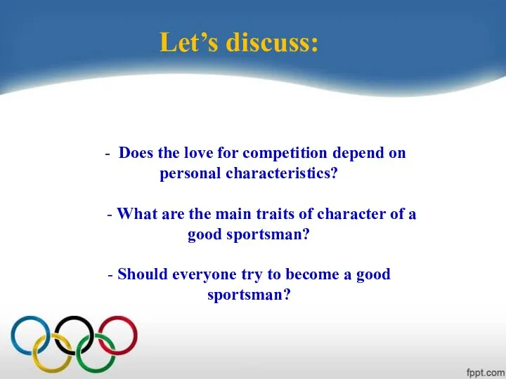- Does the love for competition depend on personal characteristics? -