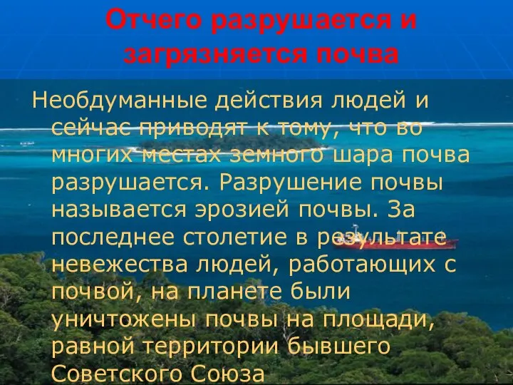 Необдуманные действия людей и сейчас приводят к тому, что во многих