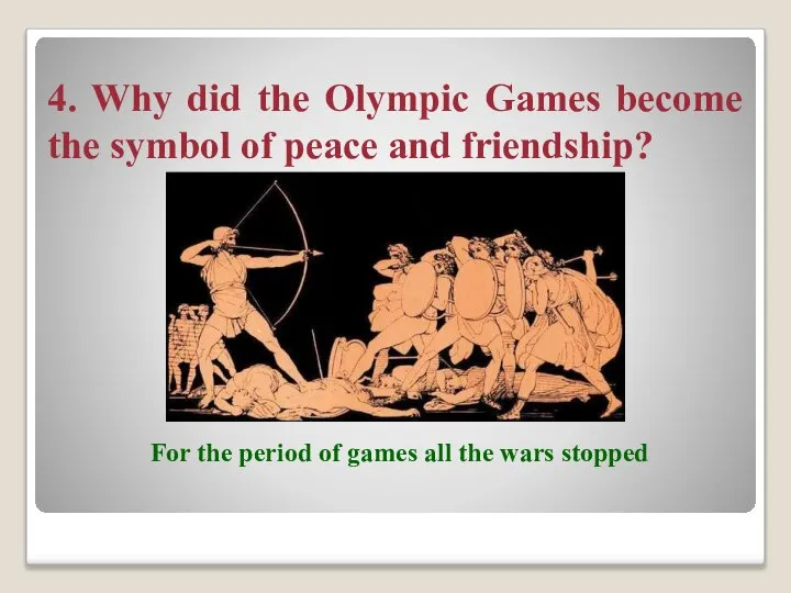 4. Why did the Olympic Games become the symbol of peace