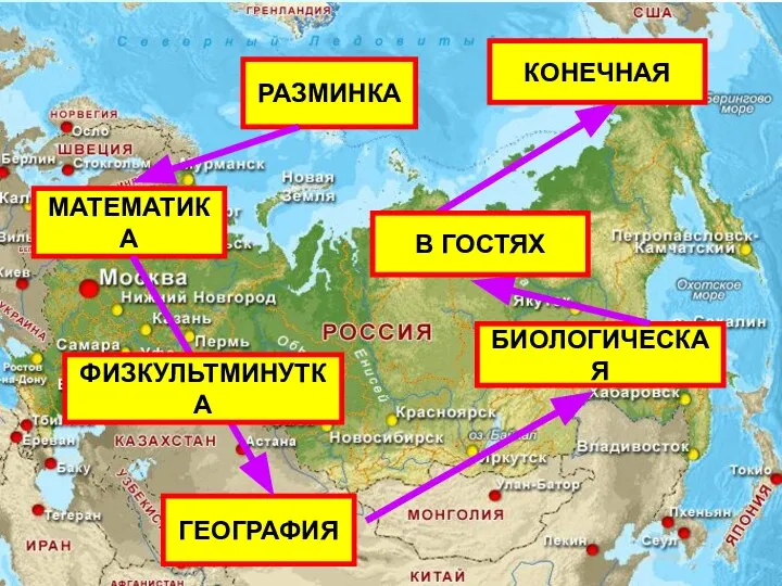 РАЗМИНКА МАТЕМАТИКА ГЕОГРАФИЯ БИОЛОГИЧЕСКАЯ КОНЕЧНАЯ ФИЗКУЛЬТМИНУТКА В ГОСТЯХ