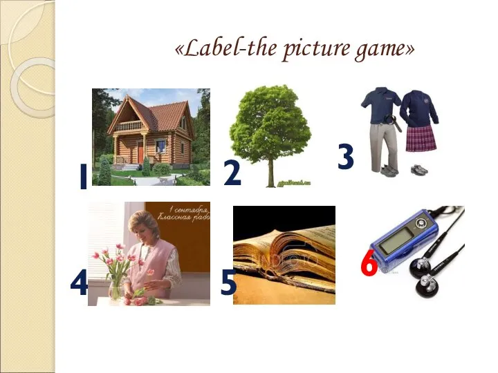 «Label-the picture game» 1 2 3 4 5 6