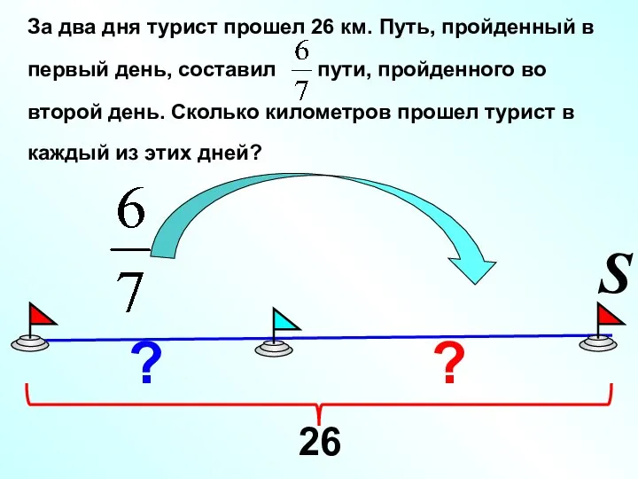 За два дня турист прошел 26 км. Путь, пройденный в первый