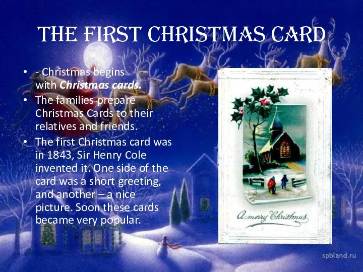 The first Christmas card - Christmas begins with Christmas cards. The