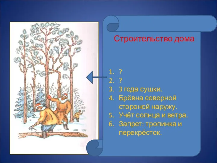 Строительство дома ? ? 3 года сушки. Брёвна северной стороной наружу.