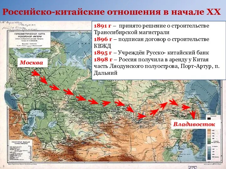 Москва Владивосток Российско-китайские отношения в начале XX 1891 г – принято