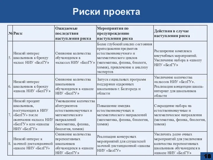 Риски проекта