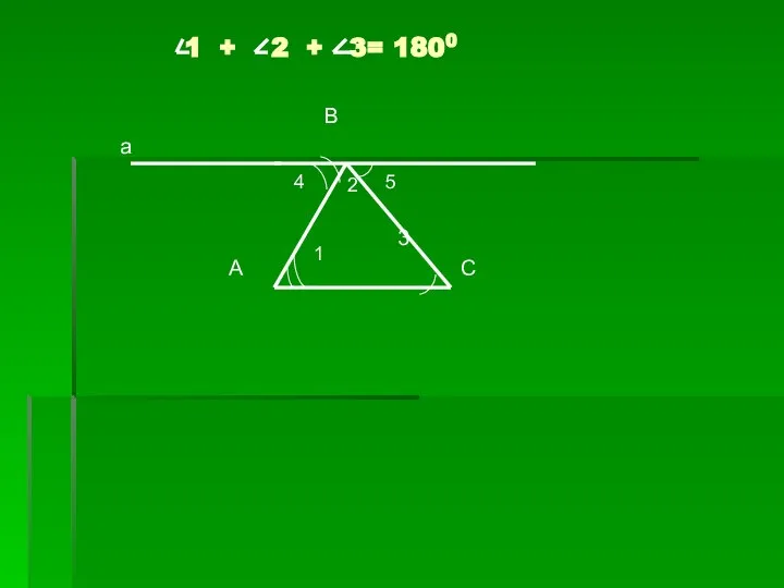 В а 3 А С 1 2 5 4 1 + 2 + 3= 1800