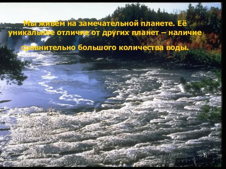 Мы живём на замечательной планете. Её уникальное отличие от других планет