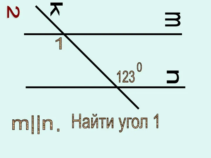 m n k 1 123 0 m||n Найти угол 1 . 2