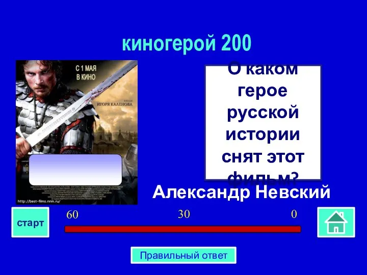 Александр Невский О каком герое русской истории снят этот фильм? киногерой