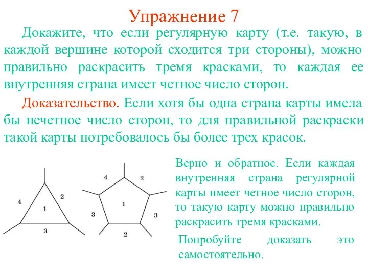 Упражнение 7 Докажите, что если регулярную карту (т.е. такую, в каждой