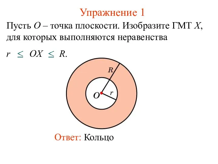 Упражнение 1 Ответ: Кольцо