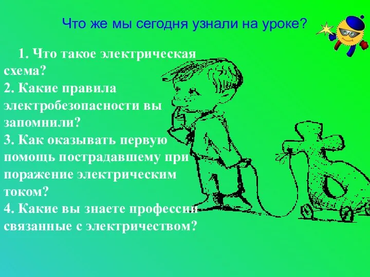 Что же мы сегодня узнали на уроке? 1. Что такое электрическая