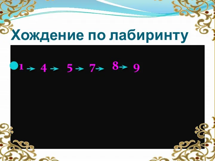 Хождение по лабиринту 1 4 5 7 8 9