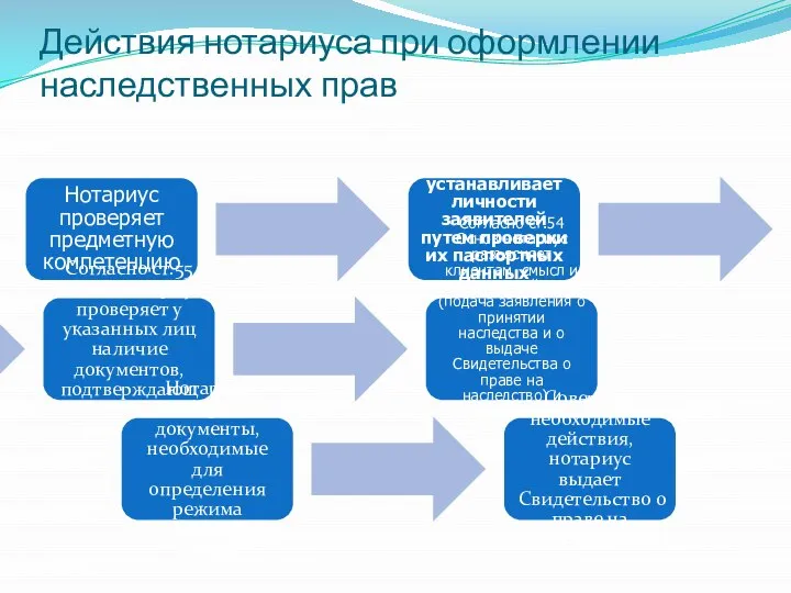 Действия нотариуса при оформлении наследственных прав