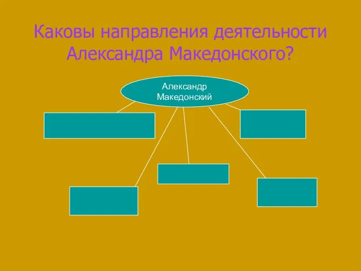 Каковы направления деятельности Александра Македонского? Александр Македонский