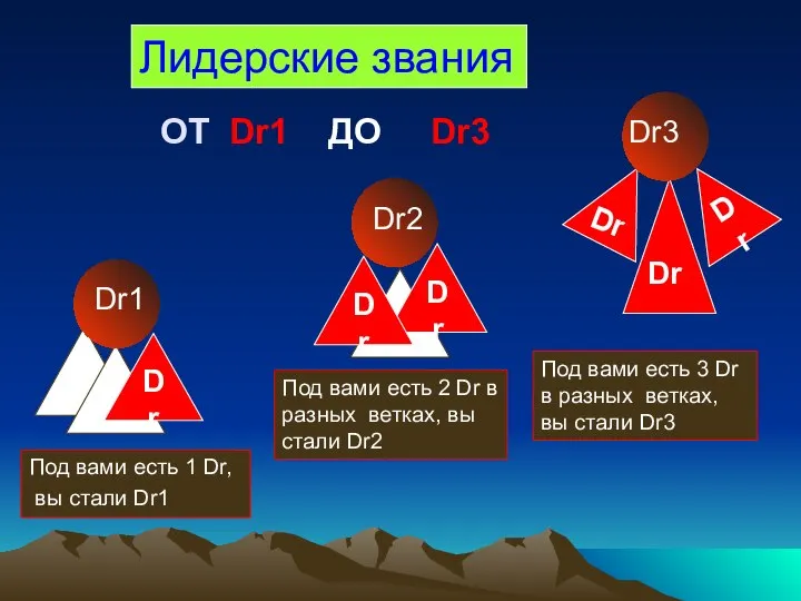 Лидерские звания Dr Dr1 Под вами есть 1 Dr, вы стали