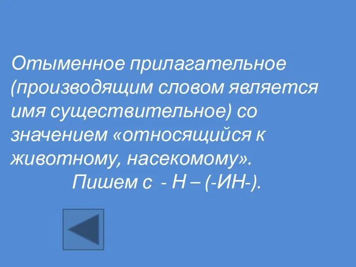 Отыменное прилагательное (производящим словом является имя существительное) со значением «относящийся к