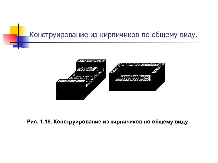 Рис. 1.18. Конструирование из кирпичиков по общему виду Конструирование из кирпичиков по общему виду.