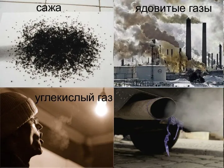 сажа ядовитые газы углекислый газ