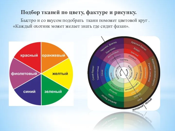 Подбор тканей по цвету, фактуре и рисунку. Быстро и со вкусом