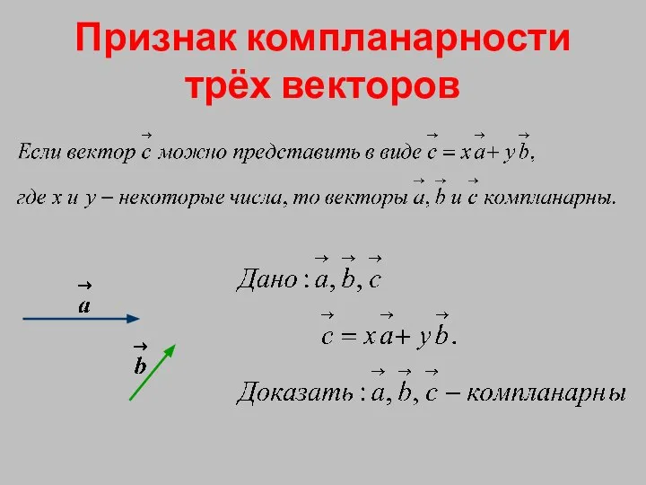 Признак компланарности трёх векторов