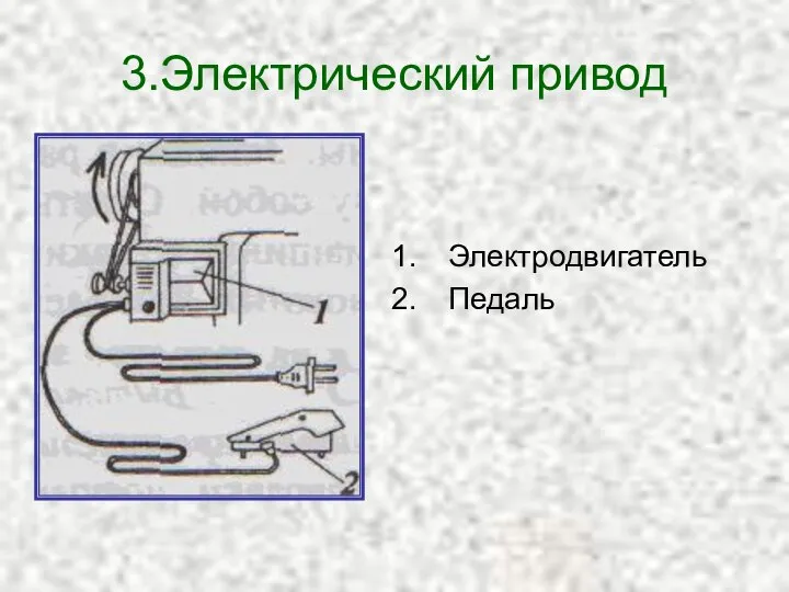 3.Электрический привод Электродвигатель Педаль