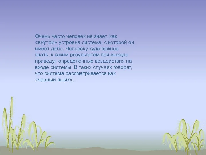 Очень часто человек не знает, как «внутри» устроена система, с которой