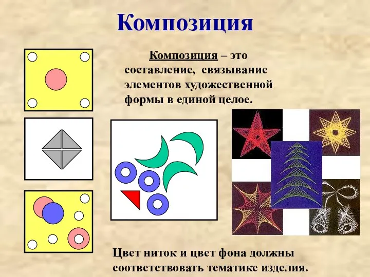 Композиция Композиция – это составление, связывание элементов художественной формы в единой