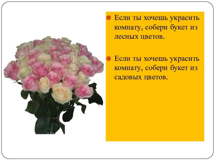 Если ты хочешь украсить комнату, собери букет из лесных цветов. Если