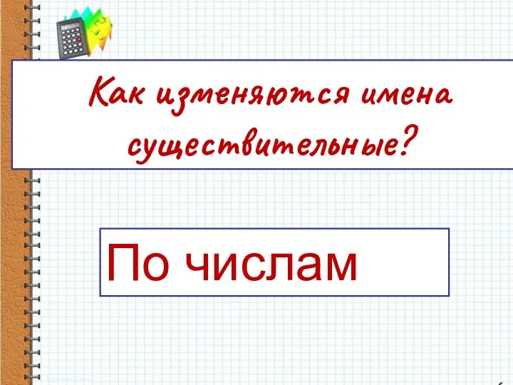 Как изменяются имена существительные? 6 По числам