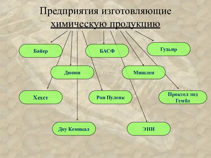 Предприятия изготовляющие химическую продукцию