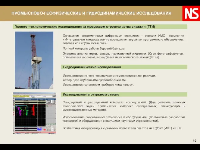 Геолого–технологические исследования за процессом строительства скважин (ГТИ) Оснащение современными цифровыми станциями