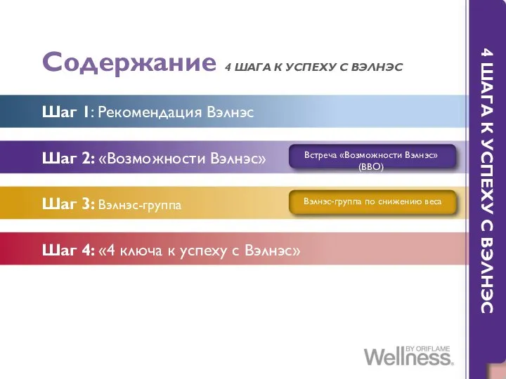 Содержание 4 ШАГА К УСПЕХУ С ВЭЛНЭС Шаг 1: Рекомендация Вэлнэс